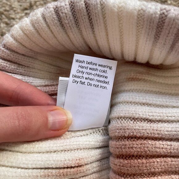 Sonoma Tie Dye Pink Purple Ribbed Beanie Hat Recycled Polyester New with Tags - Picture 4 of 5